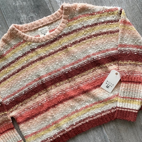 Billabong Easy Going Stripe Sweater Rose - Picture 7 of 15